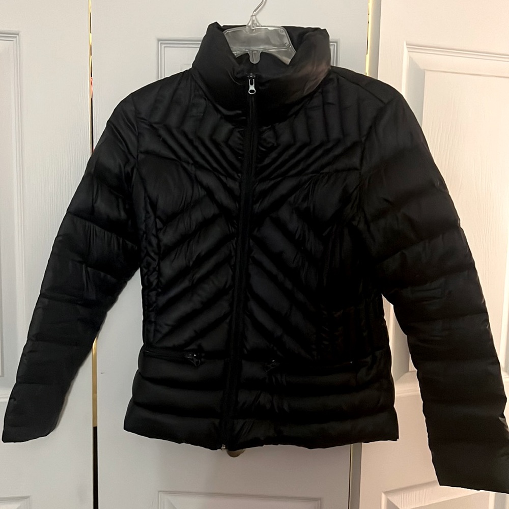 Navy blue down jacket